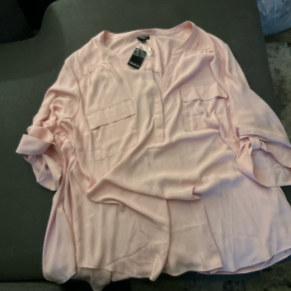 Torrid Light Pink Blouse with Pockets